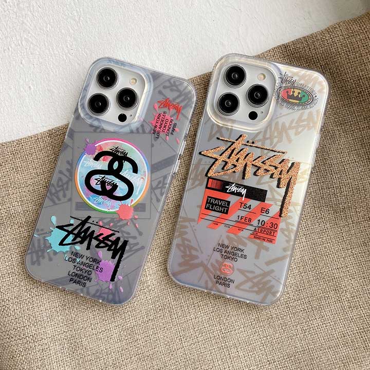 stussy風 iphone 14 カバー 
